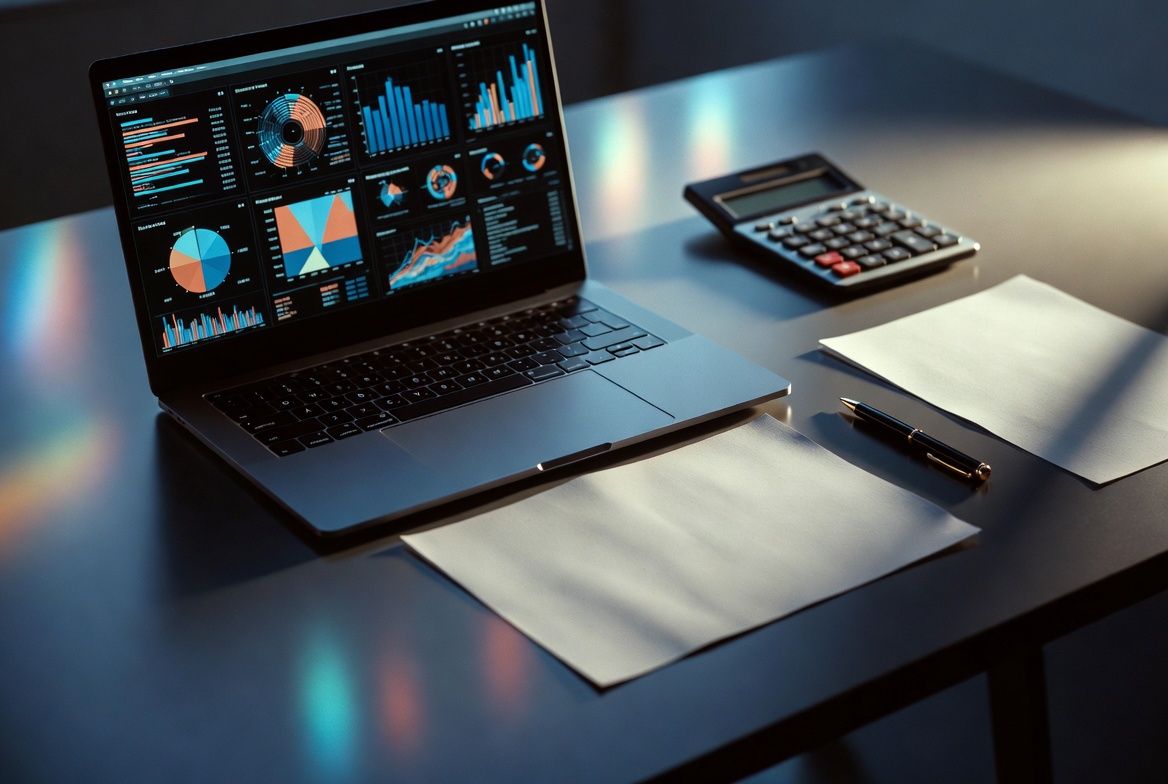 사무실 데스크탑 화면에 차량 운행일지 관리 시스템과 법인카드 주유 결제 내역이 분석되고 있는 모습