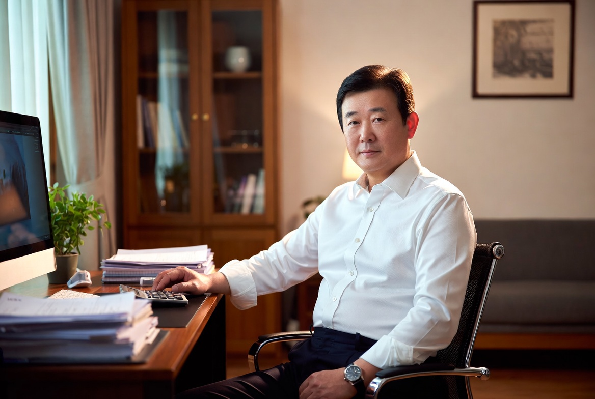 45~55세 한국 남성이 회의실에서 공익법인 주식 출연 비율과 특수관계인 임원 구성 표를 보며 세무사와 전략을 결정하는 모습
