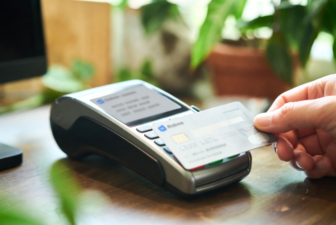 차량 관련 결제 현장에서 카드 단말기를 통해 지출 증빙을 확보하는 모습